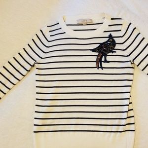 XS Loft beaded bird sweater